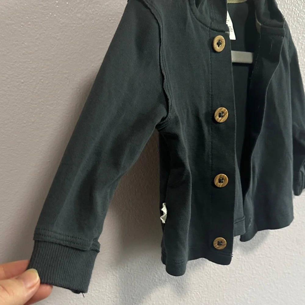 Carter's Navy Baby Hoodie with Wooden Buttons